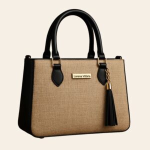 Bolsa Feminina de Palha Elegante Lorena Transversal e de Mão