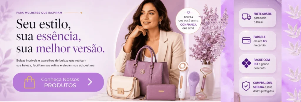 Banner de bolsas e aparelhos de beleza A Águia