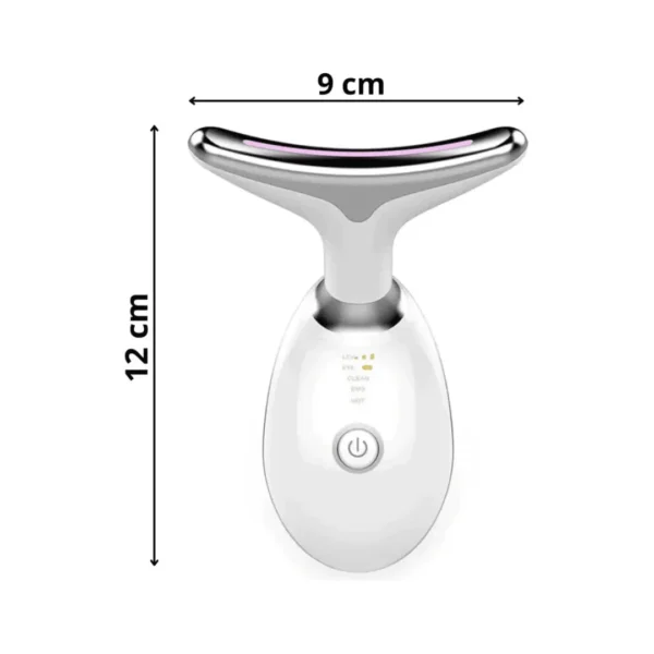 Massageador facial LED 3 cores branco com dimensões