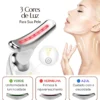 Massageador facial LED 3 cores com luz vermelha azul e verde