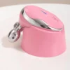 Massageador facial com microcorrente EMS e suporte rosa