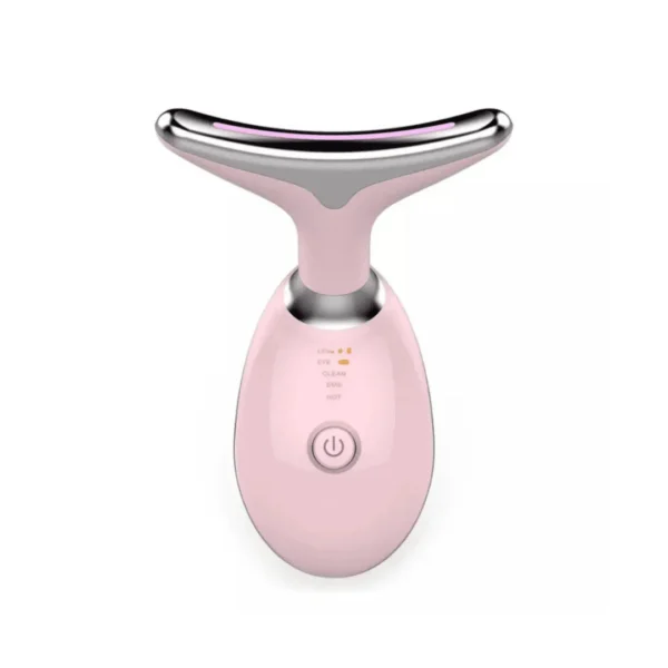Massageador facial LED 3 cores rosa com dimensões