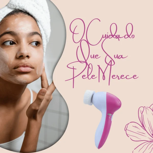 Escova elétrica facial 5 em 1 com modelo